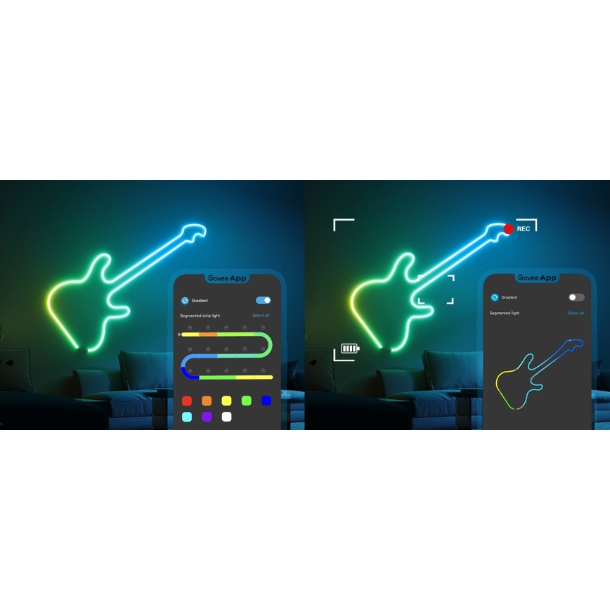 Govee - Neon 2 MATTER upogljiv LED trak 3m RGBIC Wi-Fi IP67