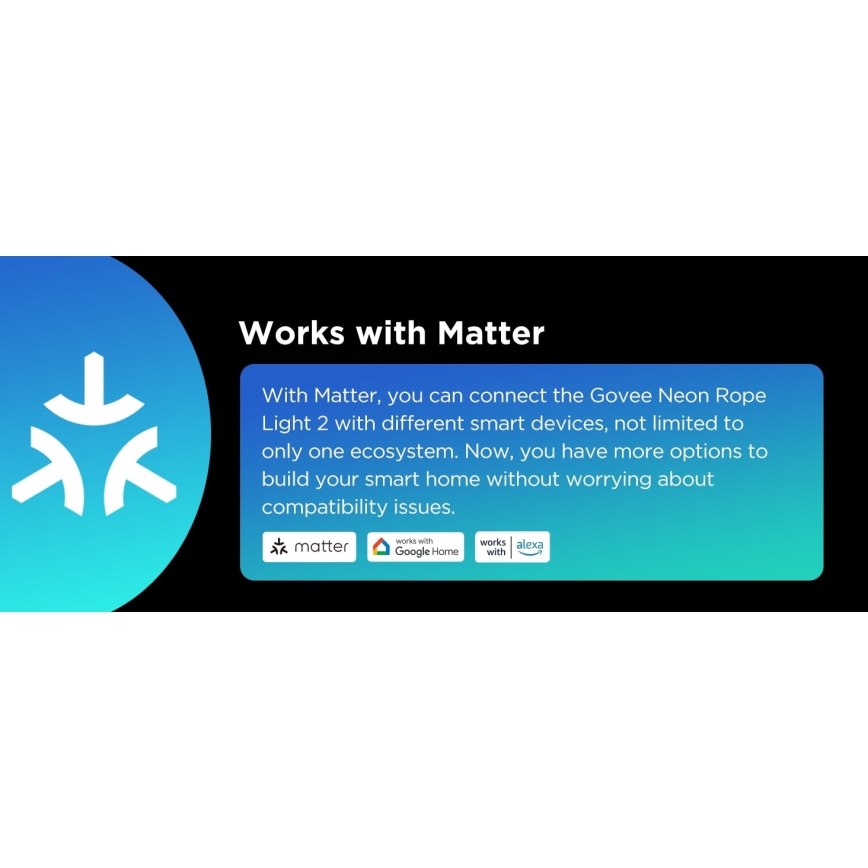 Govee - Neon 2 MATTER upogljiv LED trak 3m RGBIC Wi-Fi IP67