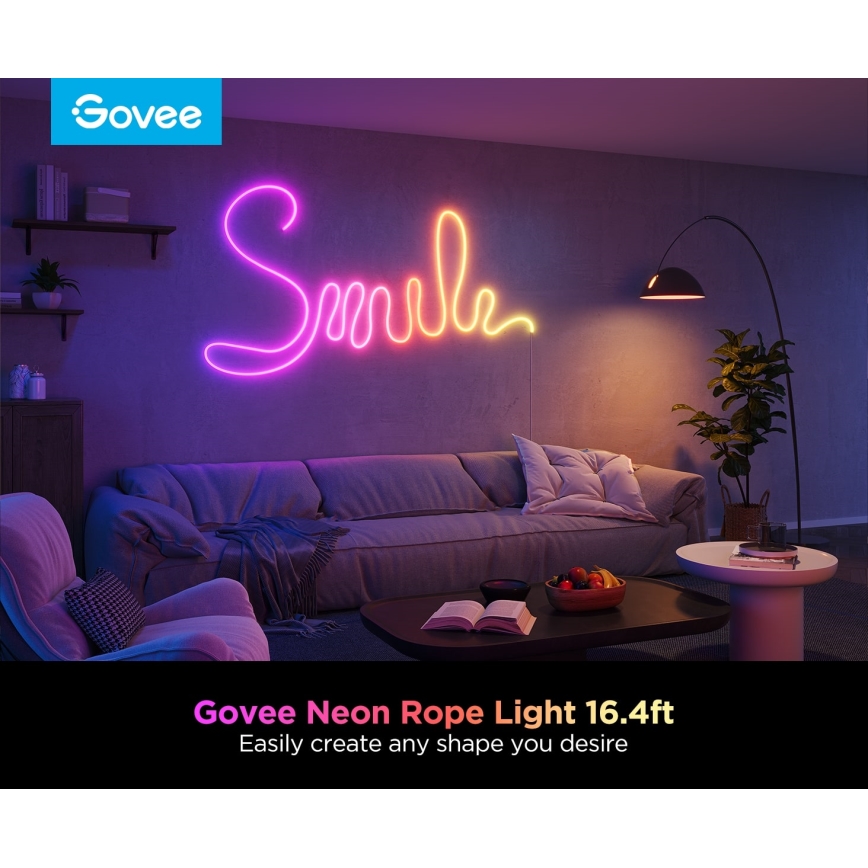 Govee - Neon 2 MATTER upogljiv LED trak 5m RGBIC Wi-Fi IP67