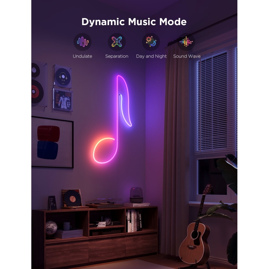 Govee - Neon 2 MATTER upogljiv LED trak 5m RGBIC Wi-Fi IP67