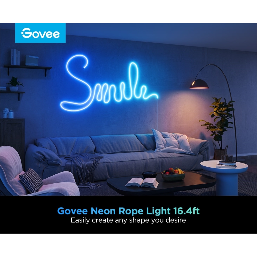 Govee - Neon 2 MATTER upogljiv LED trak 5m RGBIC Wi-Fi IP67
