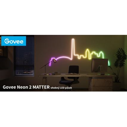 Govee - Neon 2 MATTER upogljiv LED trak 5m RGBIC Wi-Fi IP67