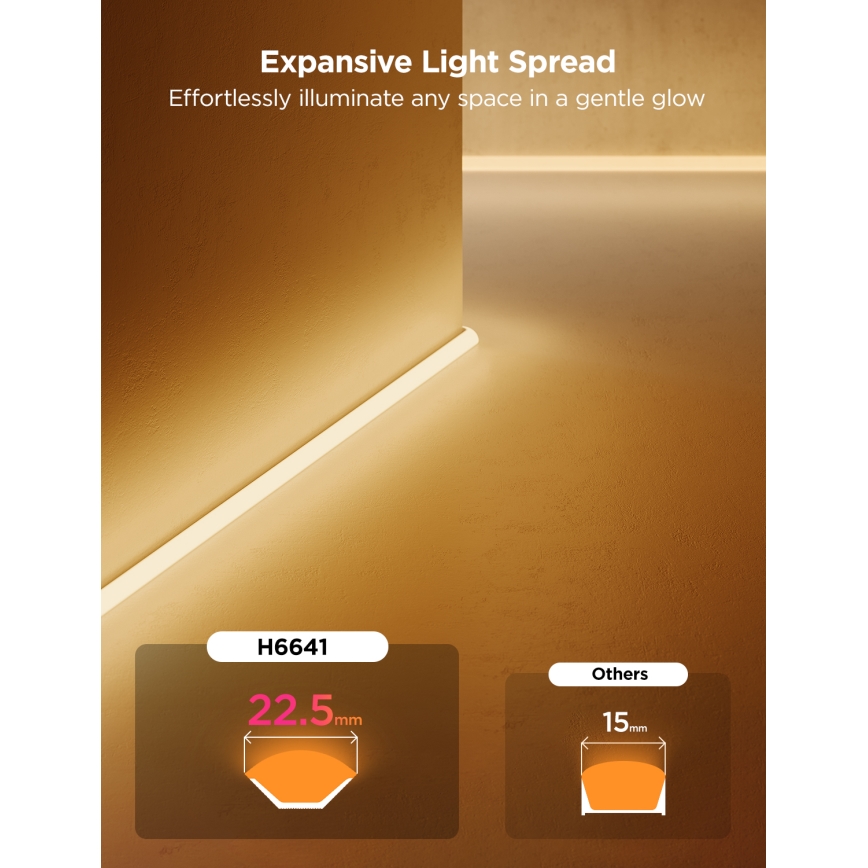 Govee - Neon MATTER LED corner tračni 5m RGBIC Wi-Fi