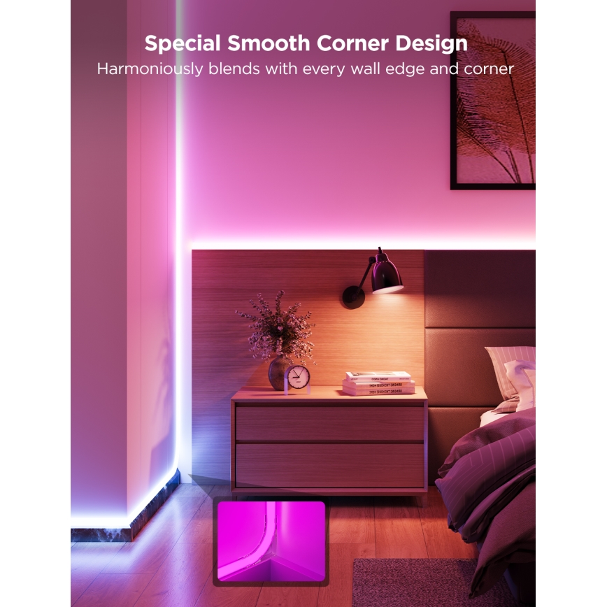 Govee - Neon MATTER LED corner tračni 5m RGBIC Wi-Fi