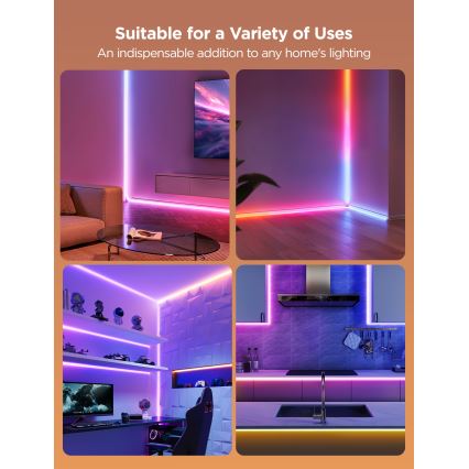 Govee - Neon MATTER LED corner tračni 5m RGBIC Wi-Fi
