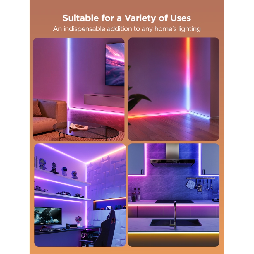 Govee - Neon MATTER LED corner tračni 5m RGBIC Wi-Fi