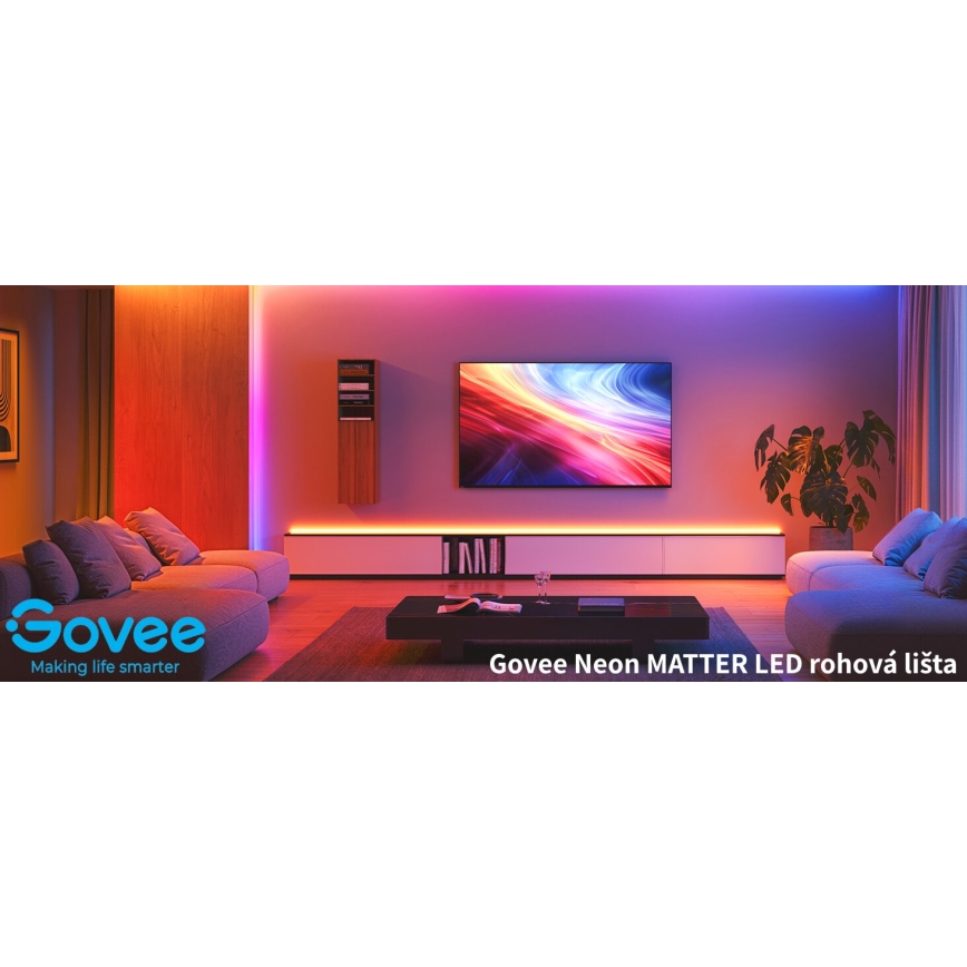 Govee - Neon MATTER LED corner tračni 5m RGBIC Wi-Fi