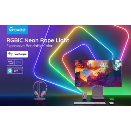 Govee - Neon SMART upogljiv LED trak RGBIC 2m Wi-Fi IP67