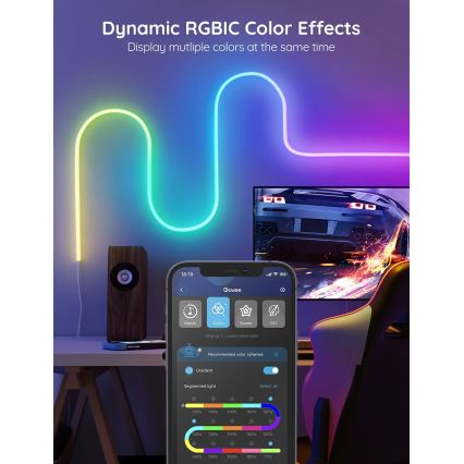 Govee - Neon SMART upogljiv LED trak RGBIC 2m Wi-Fi IP67