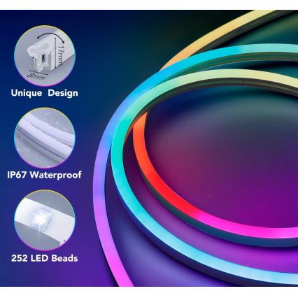 Govee - Neon SMART upogljiv LED trak RGBIC 2m Wi-Fi IP67