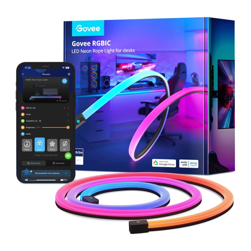 Govee - Neonska LED osvetlitev mize 3m RGBIC Wi-Fi