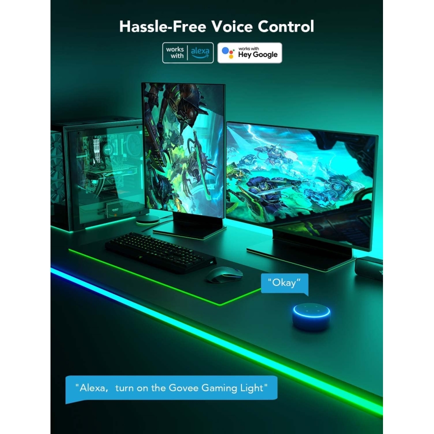 Govee - Neonska LED osvetlitev mize 3m RGBIC Wi-Fi