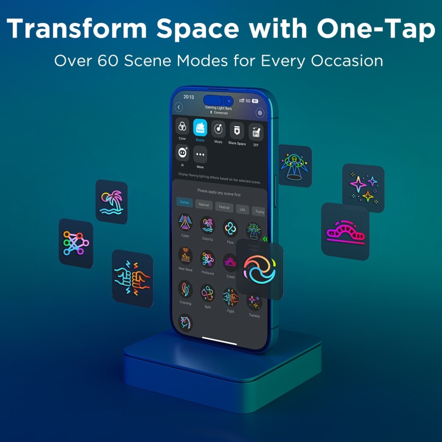 Govee - Pametni RGBIC Gaming Pro svetlobni paneli Matter Wi-Fi