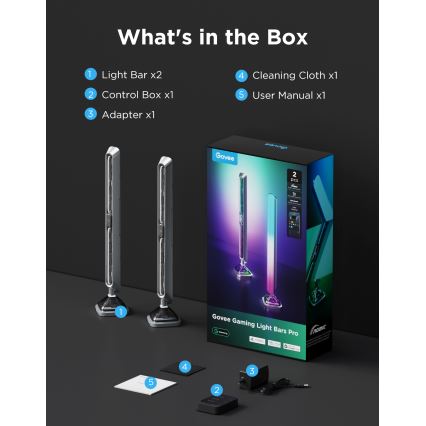 Govee - Pametni RGBIC Gaming Pro svetlobni paneli Matter Wi-Fi