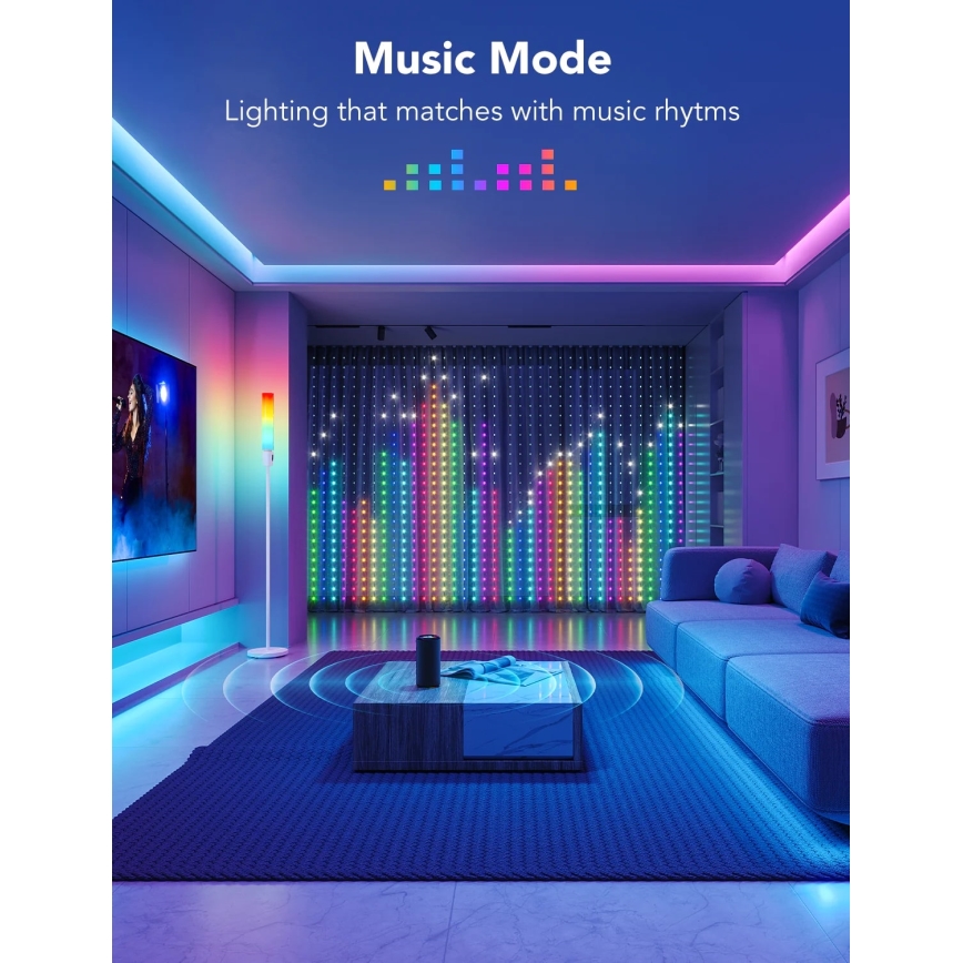 Govee - RGBIC Zavesna svetilka 520 LED 1,5x2m Wi-Fi IP65
