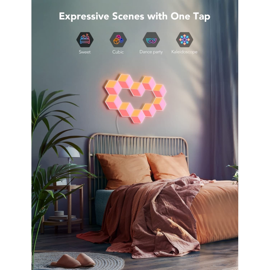 Govee - SET 10x LED Svetilka Glide Hexa Pro LED Smart RGBIC Wi-Fi