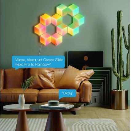 Govee - SET 10x LED Svetilka Glide Hexa Pro LED Smart RGBIC Wi-Fi