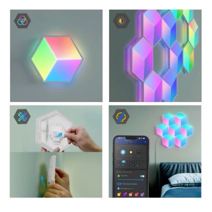 Govee - SET 10x LED Svetilka Glide Hexa Pro LED Smart RGBIC Wi-Fi