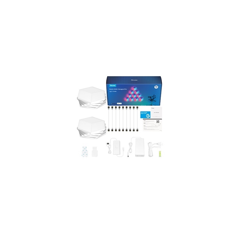Govee - SET 10x LED Svetilka Glide Hexa Pro LED Smart RGBIC Wi-Fi
