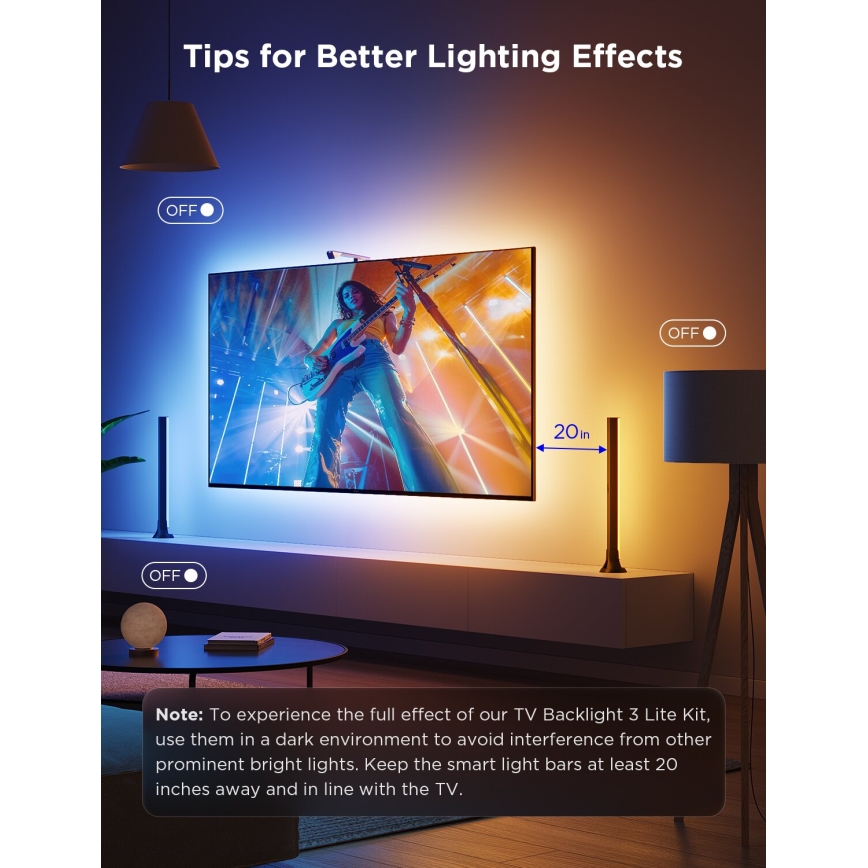Govee - SET 2x Backlight TV 55-65" SMART LED osvetlitev RGBICW Wi-Fi