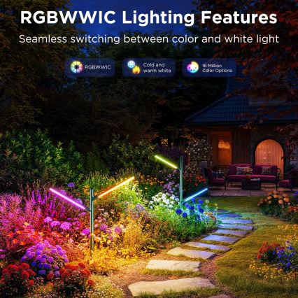 Govee - SET 2x LED RGBICWW Zatemnitvena zunanja svetilka LED/18W/230V IP66 2700-6500K Wi-Fi