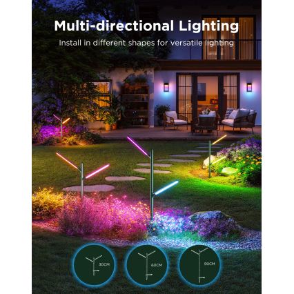 Govee - SET 2x LED RGBICWW Zatemnitvena zunanja svetilka LED/18W/230V IP66 2700-6500K Wi-Fi