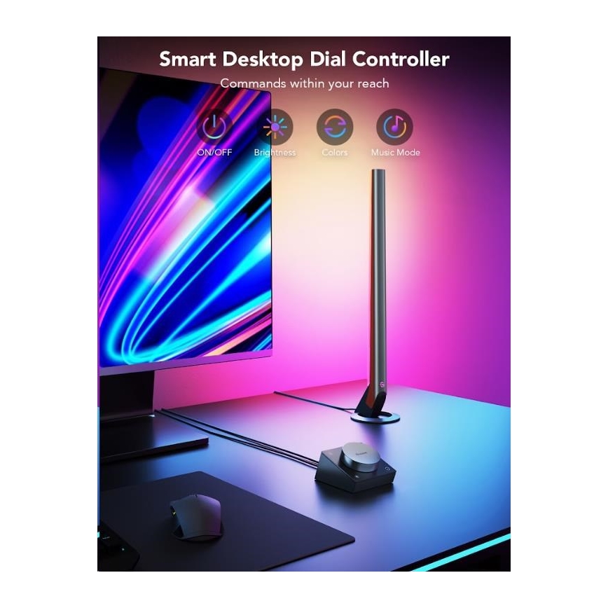 Govee - SET 2x Smart Gaming Wi-Fi LED RGBIC Panels + Smart Dual + Daljinski upravljalnik