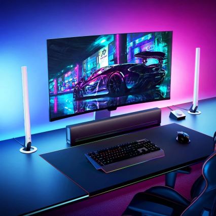 Govee - KOMPLET 2x Smart Gaming Wi-Fi LED RGBIC Panely + Smart Dual bela + daljinski upravljalnik