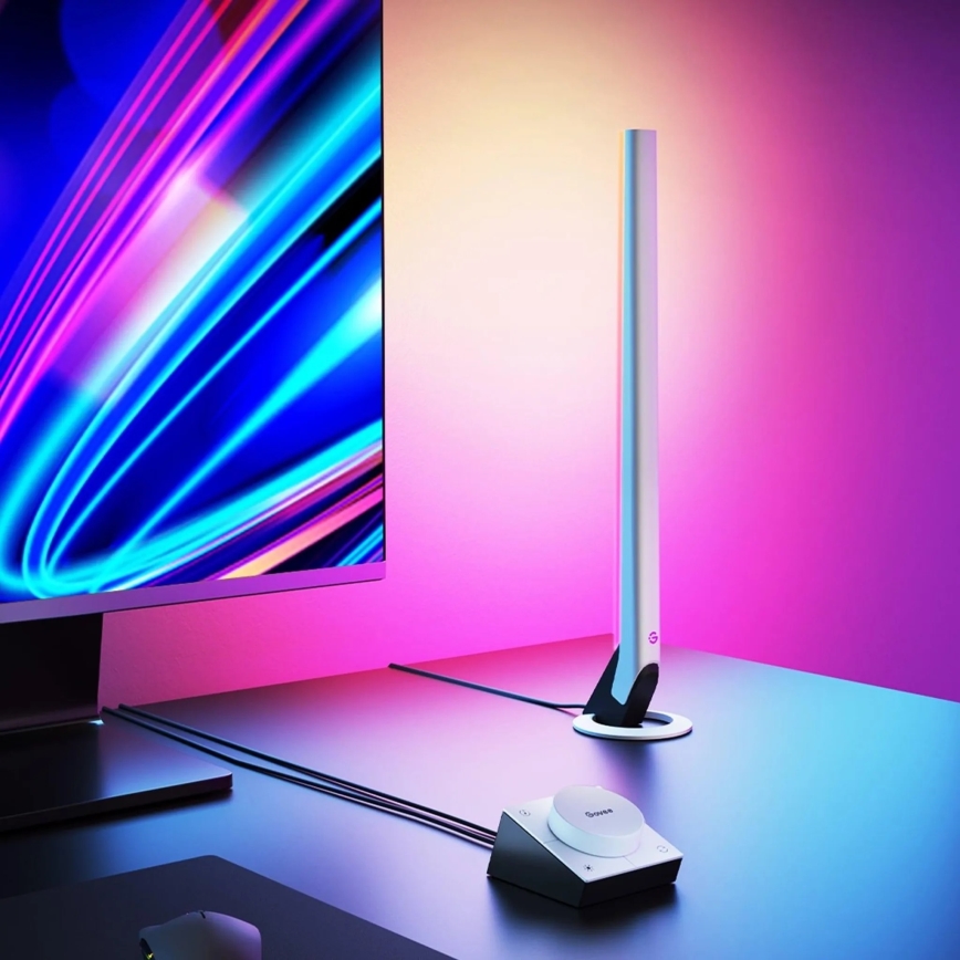 Govee - KOMPLET 2x Smart Gaming Wi-Fi LED RGBIC Panely + Smart Dual bela + daljinski upravljalnik