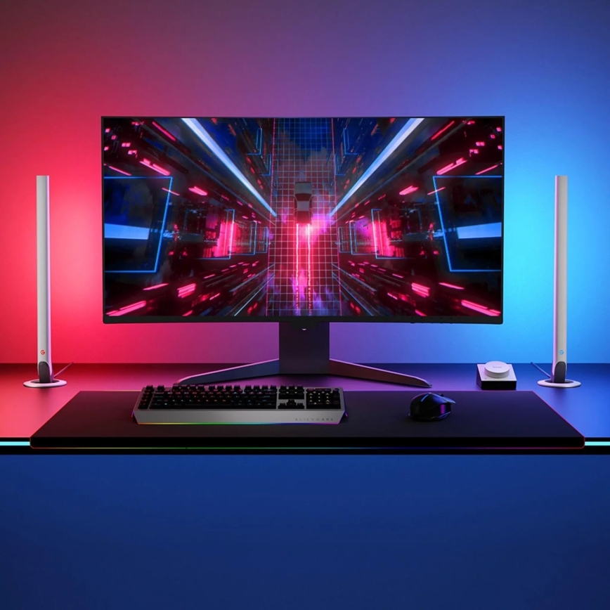 Govee - KOMPLET 2x Smart Gaming Wi-Fi LED RGBIC Panely + Smart Dual bela + daljinski upravljalnik