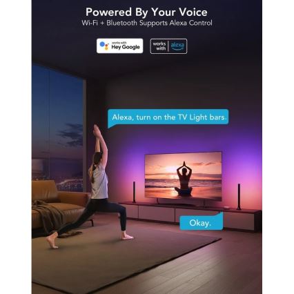 Govee - SMART LED RGBIC panel 38 cm za TV 43-75 - 2 kosa Wi-Fi