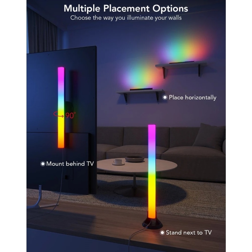 Govee - SMART LED RGBIC panel 38 cm za TV 43-75 - 2 kosa Wi-Fi