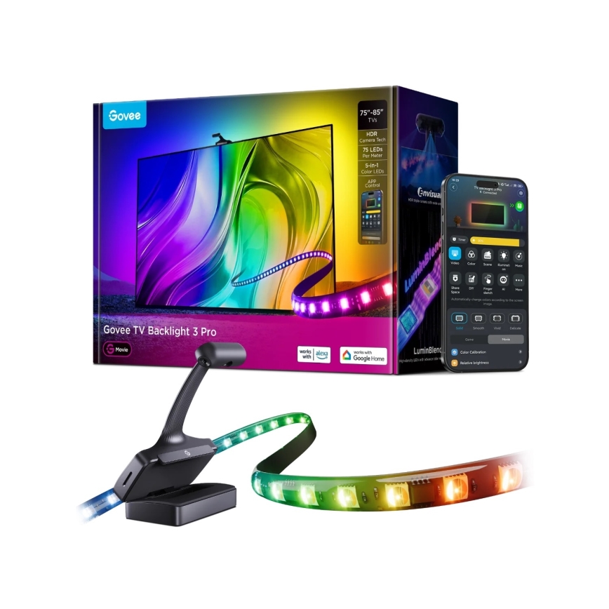 Govee - TV Backlight 3 Pro 75-85 PAMETNA LED osvetlitev za televizor RGBIC Wi-Fi