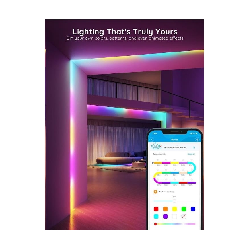 Govee - Wi-Fi RGBIC PRO Smart LED trak 10m