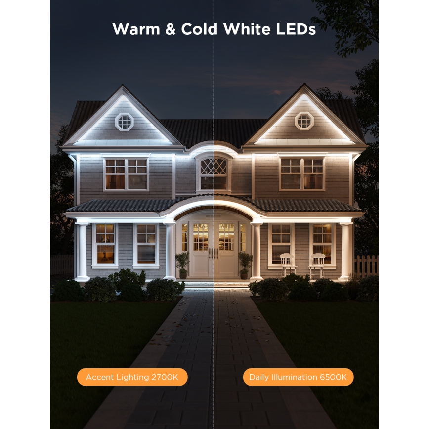 Govee - Zunanji Pro SMART RGBICWW zunanji LED trak 10m 2700-6500K Wi-Fi IP65