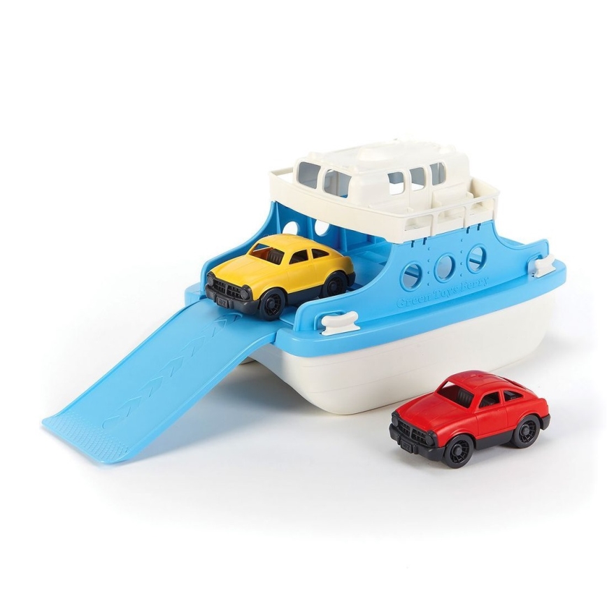 Green Toys - Trajekt z avtomobilčki bela/modra