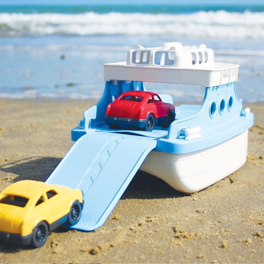 Green Toys - Trajekt z avtomobilčki bela/modra