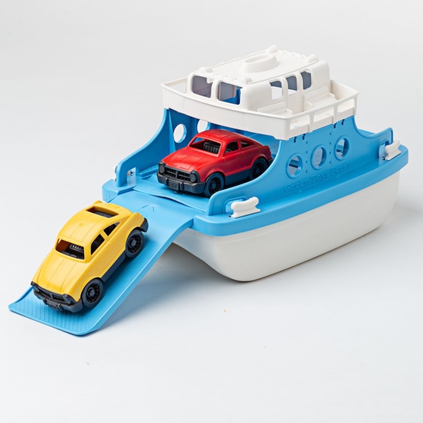 Green Toys - Trajekt z avtomobilčki bela/modra