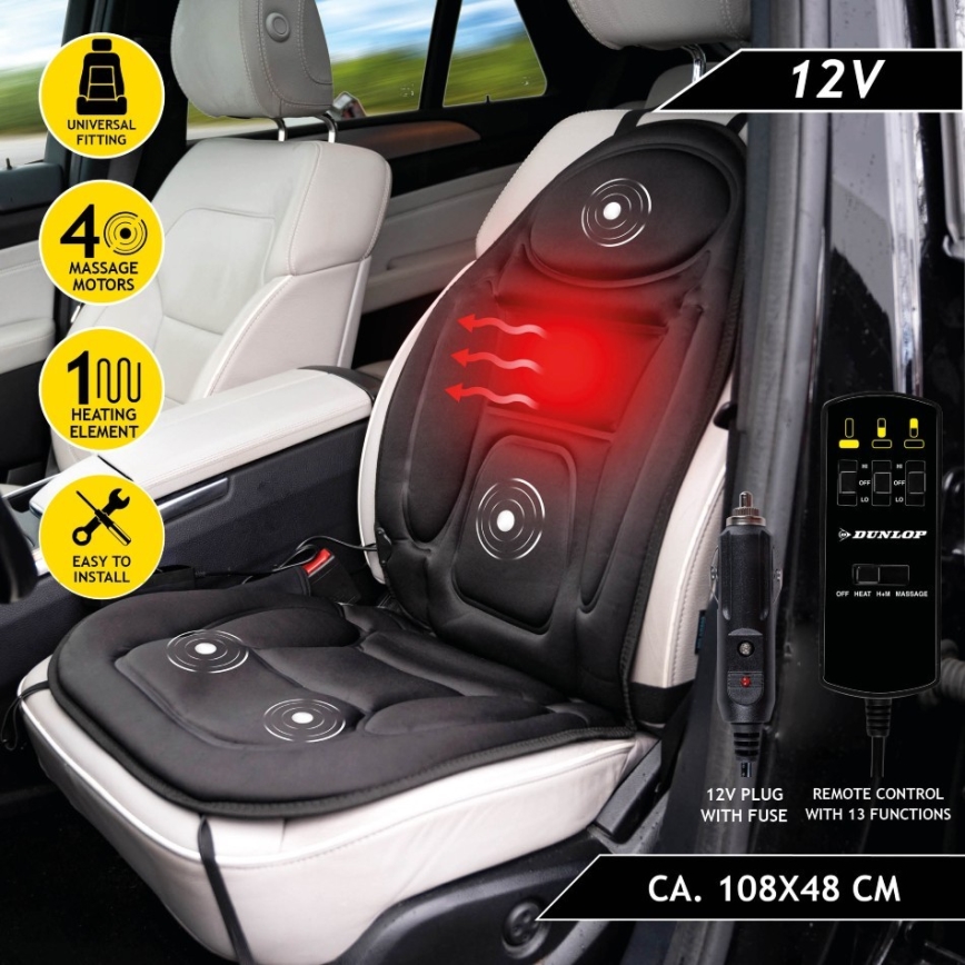 Grelna in masažna podloga za avto DUNLOP 12V