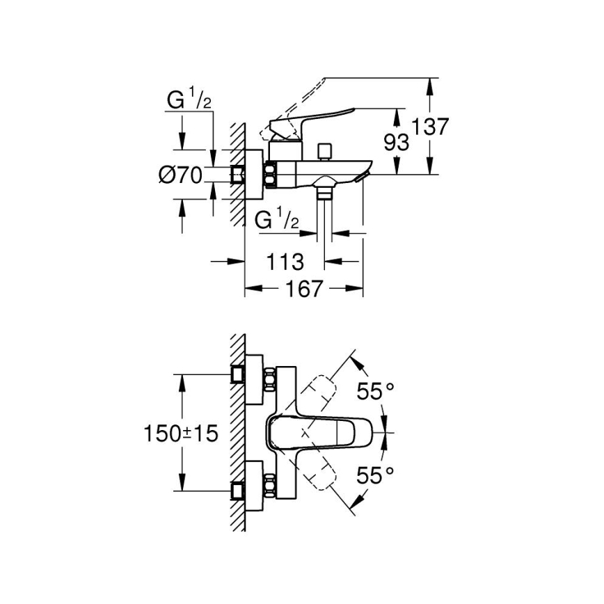 GROHE 1018722430 - Kopalniška baterija DICE črna