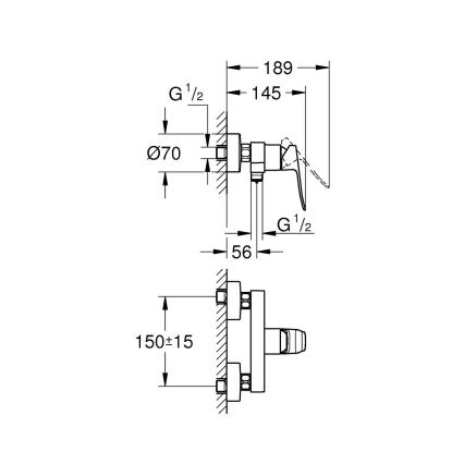 GROHE 1018740000 - Tušna baterija DICE, sijajni krom