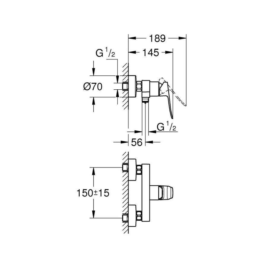 GROHE 1018742430 - Tušna baterija DICE črna