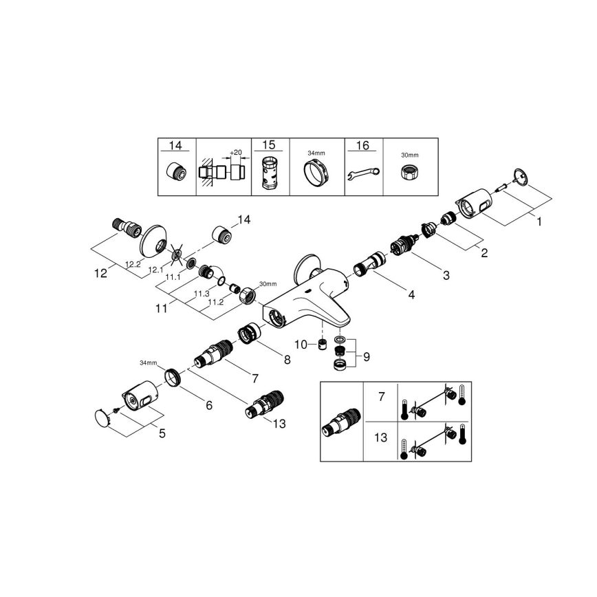 GROHE 1022162432 - Termostatska kadna armatura PRECISION TREND DN 15 črna