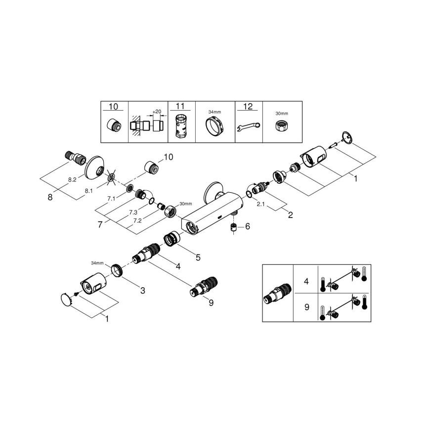 GROHE 1022172432 - Termostatska pršna armatura PRECISION TREND črna
