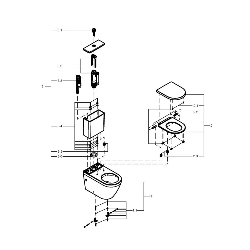 GROHE 102513SH00 - WC komplet EURO CERAMIC 67,3 x 37,6 x 79,2 cm keramika/bela