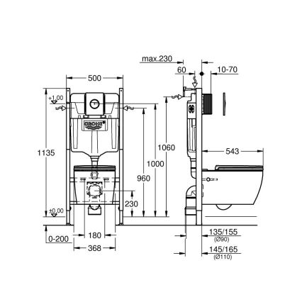 GROHE 103843SH00 - Komplet 5 v 1 SOLIDO COMPACT 1,13 m keramika/bela