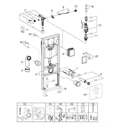GROHE 103846SH00 - Komplet 5 v 1 SOLIDO 1,13 m keramika/bela