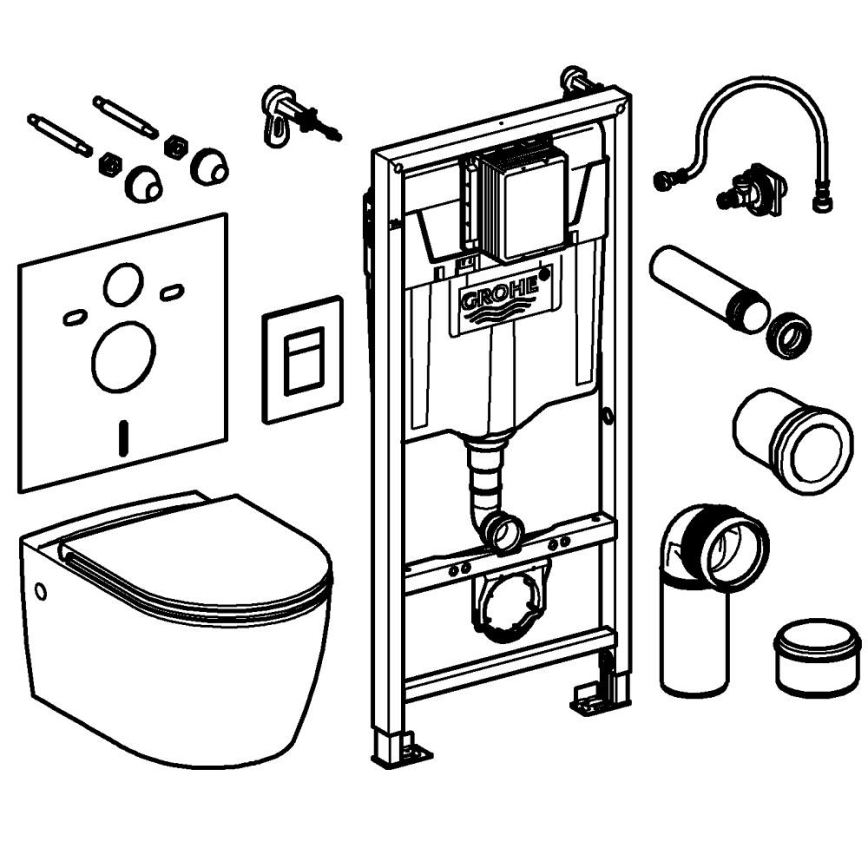 GROHE 103847SH00 - Komplet 5 v 1 SOLIDO 1,13 m v trpežni beli barvi