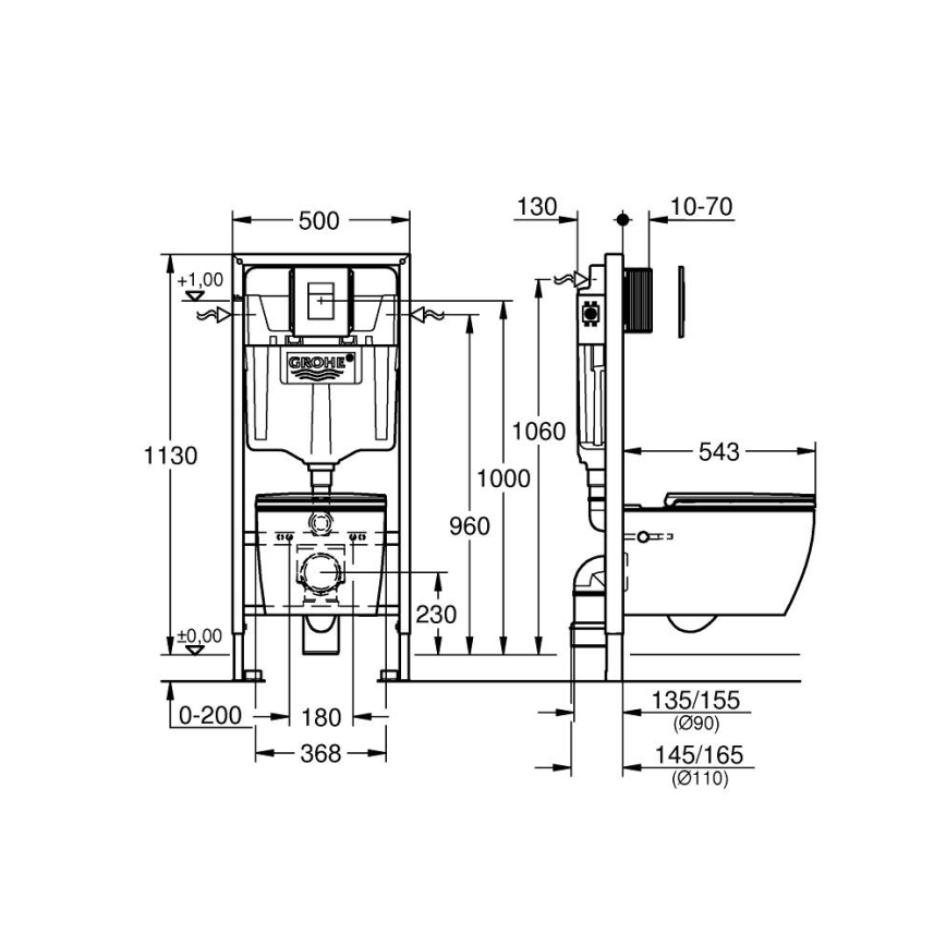GROHE 103847SH00 - Komplet 5 v 1 SOLIDO 1,13 m v trpežni beli barvi