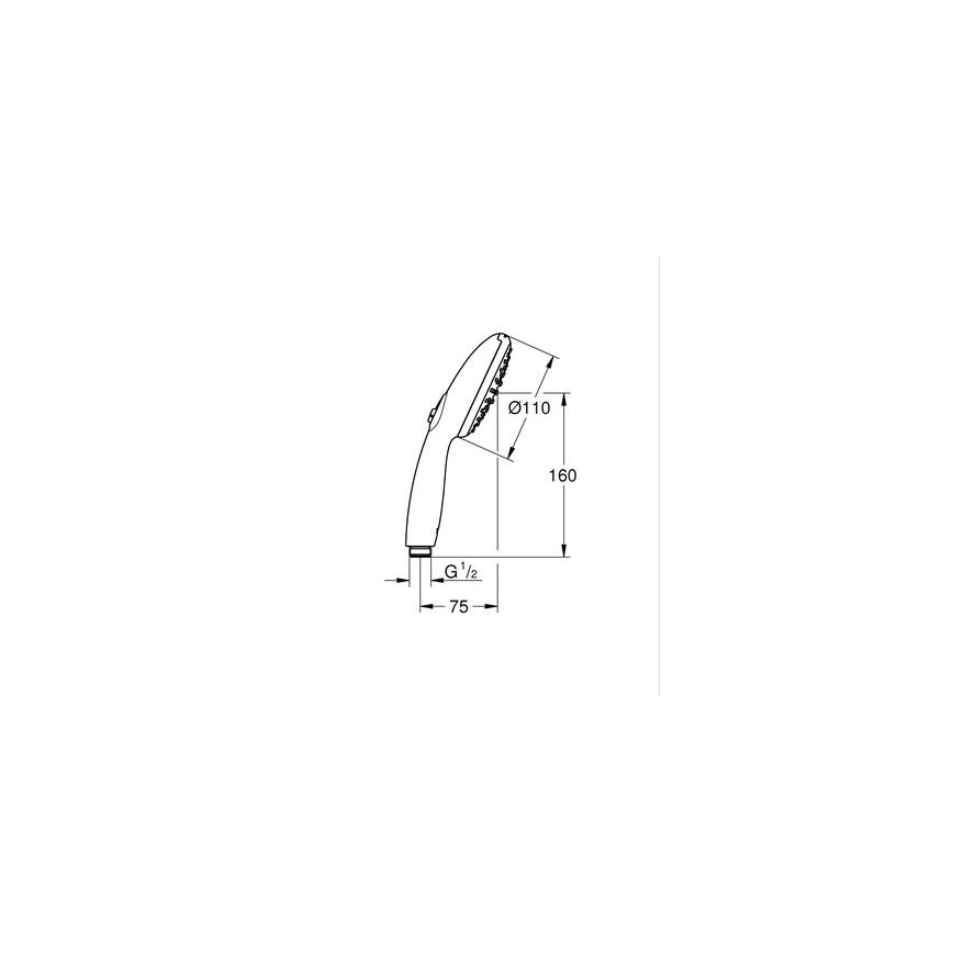 GROHE 1053152431 - Ročna prha VITALIO START 110 600 mm črna